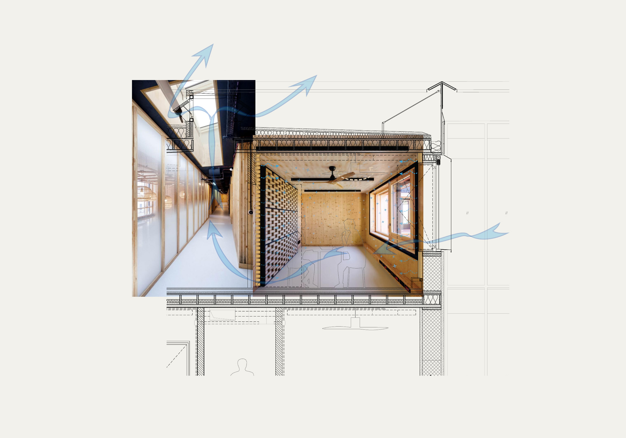 Maison des solidarités de Langon — Diagramme de fonctionnement environnemental et bioclimatique