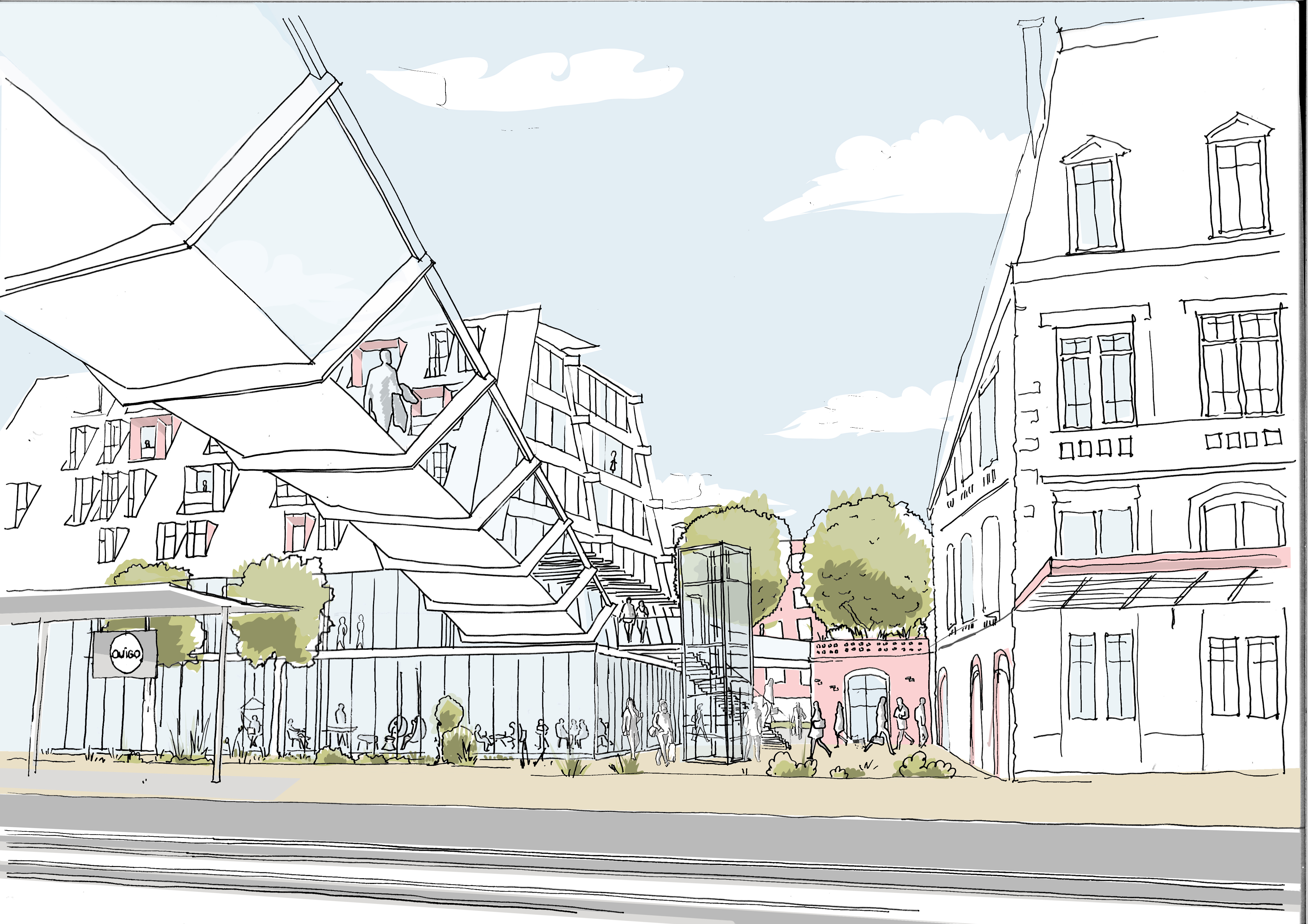 Halle Sernam - Croquis d'ambiance