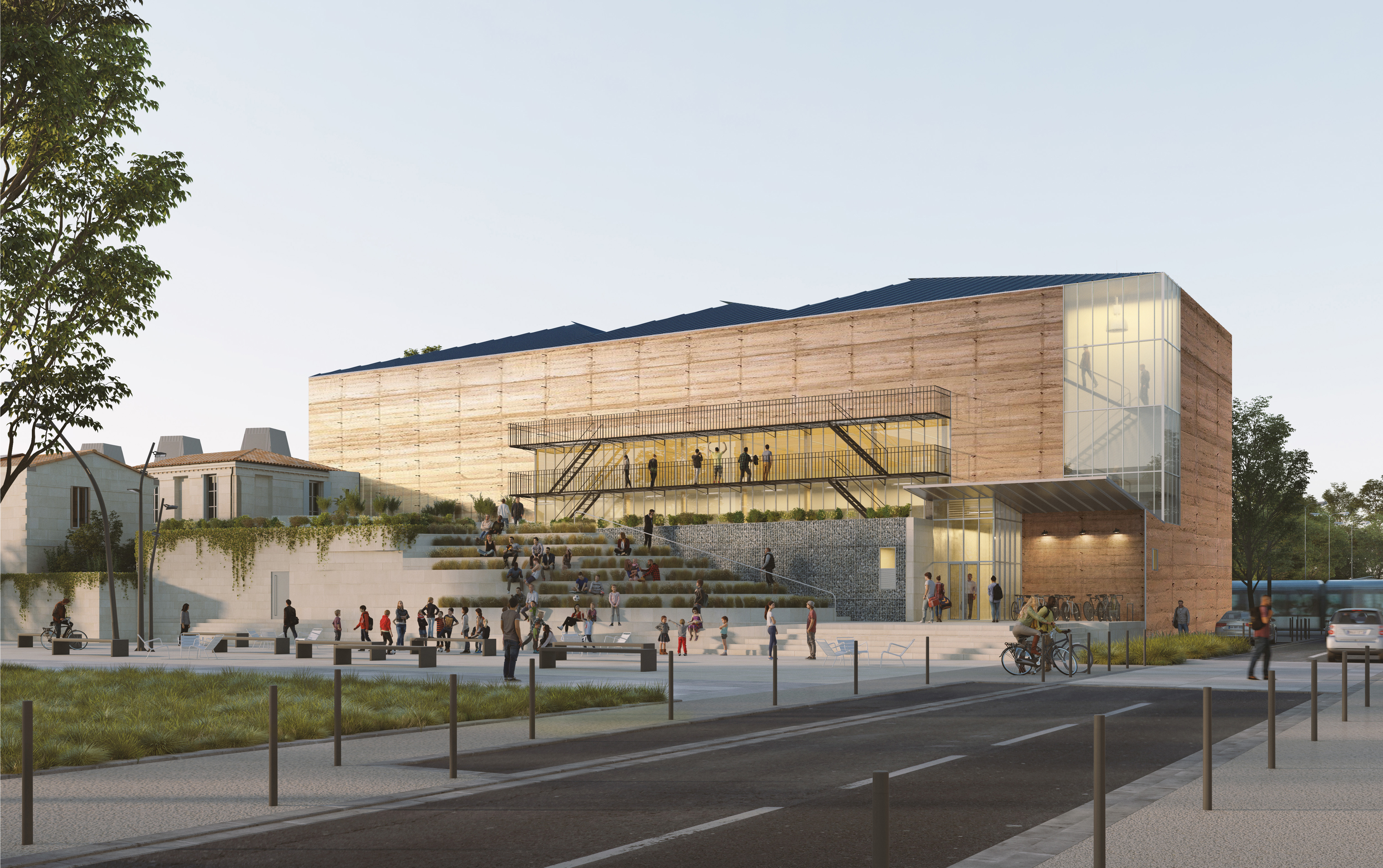 Gymnase de Bordeaux - Vue extérieure perspective